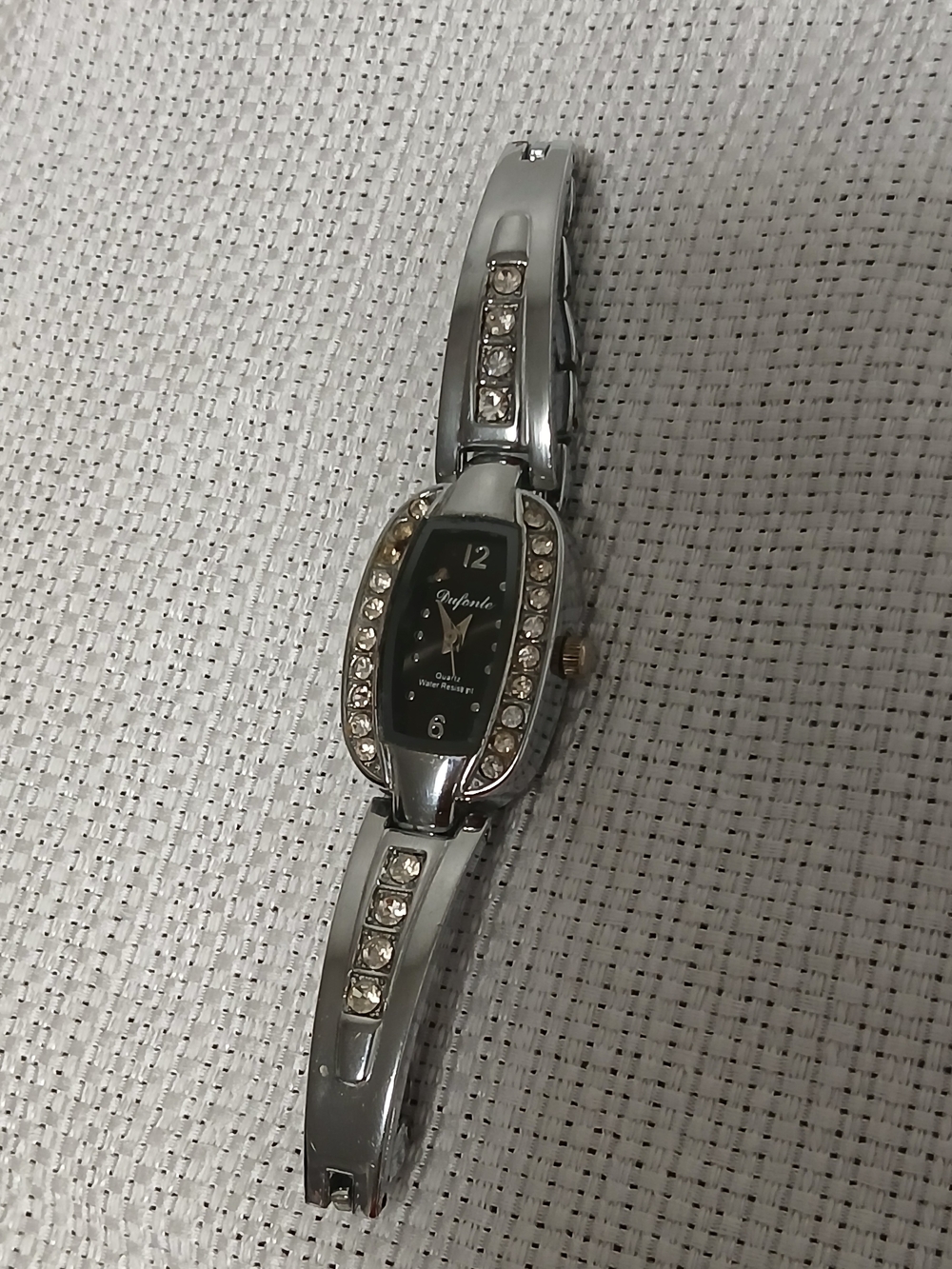 Dufonte By Lucien Piccard Silver Crystal Accent Women's Watch For Parts/repair